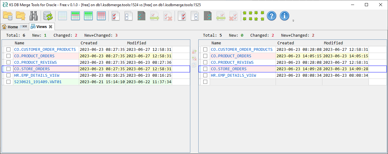 KS DB Merge Tools for Oracle Free - Compare non-table schema objects