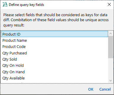 for MS Access, query keys columns dialog