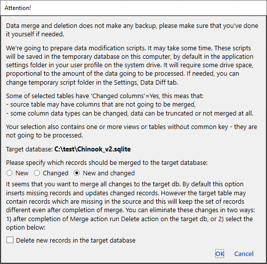 for MS Access, batch data merge warning